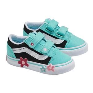Vans Toddler Old Skool V Flower Glitter Flower Power Multi Shoe Size 5.0TD NEW